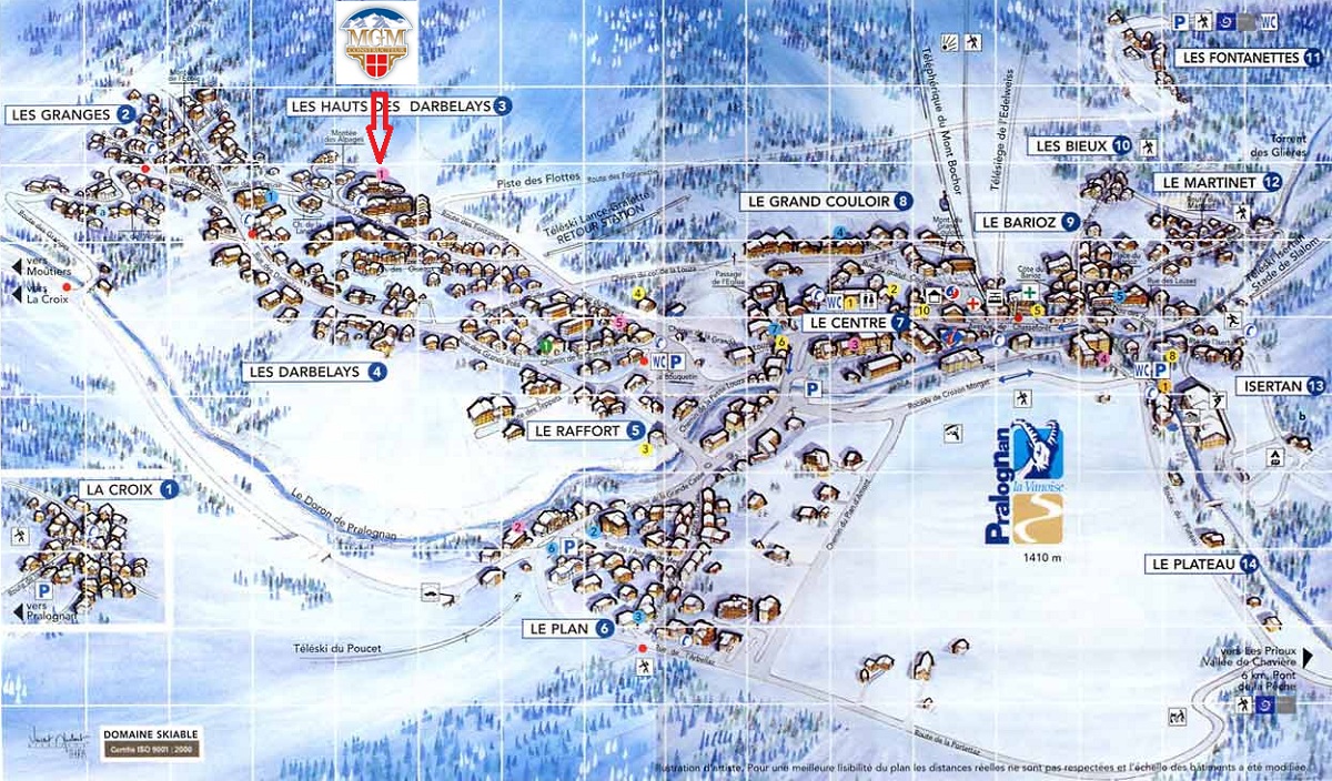 Plan du village l'hiver